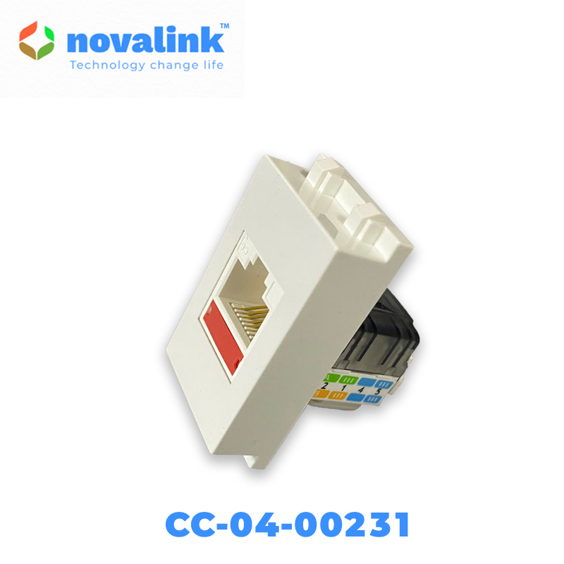 ổ cắm mạng cat6 âm tường novalink cao cấp CC-04-00231 chính hãng